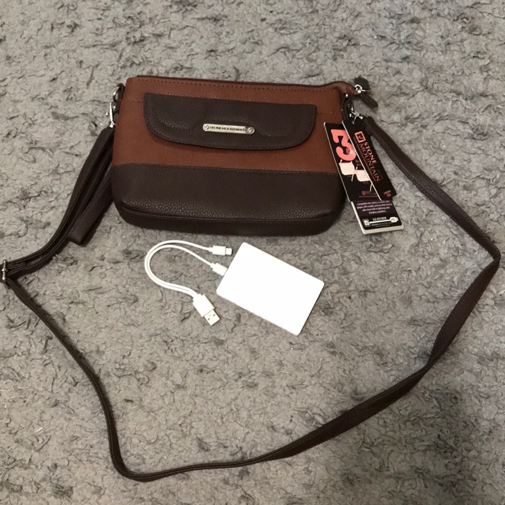 Leather purse with charger